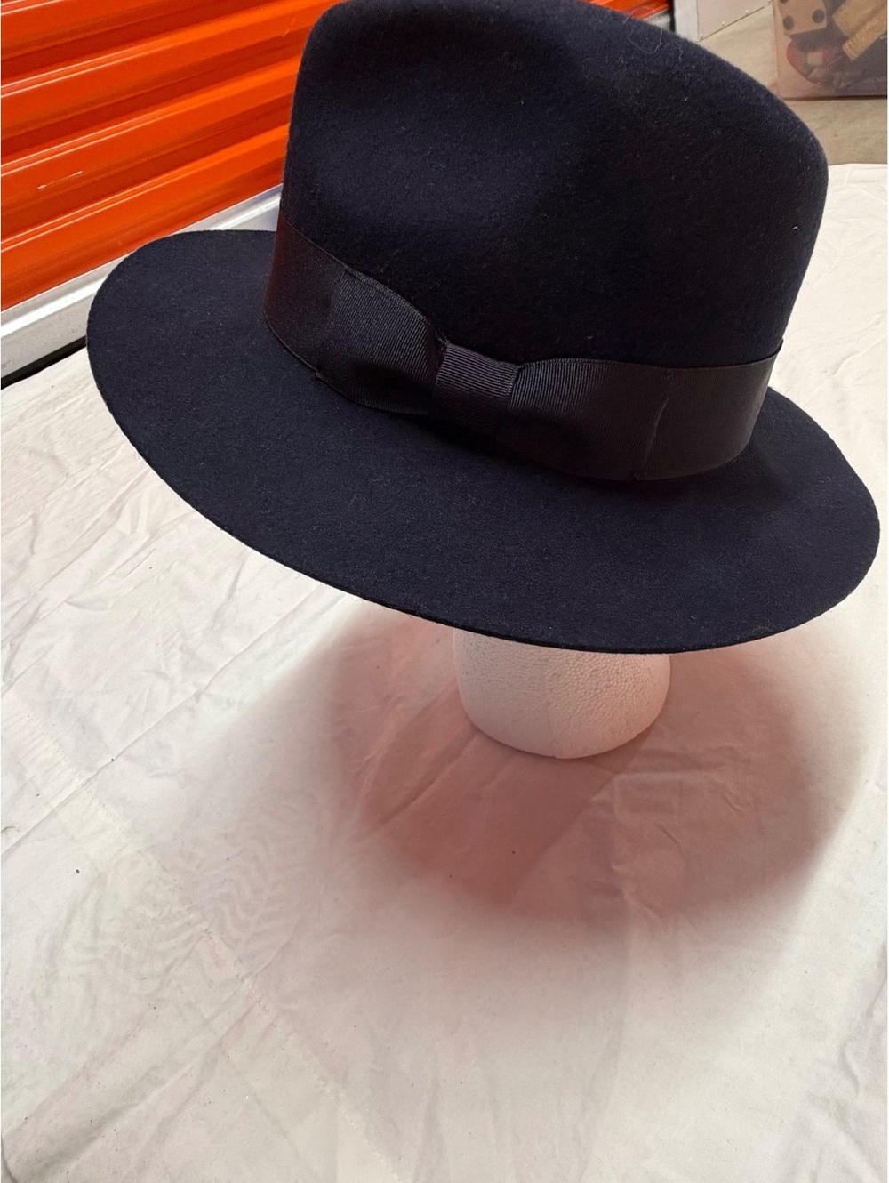 Adora Classic Black Felt Fedora Hat with Ribbon Band
